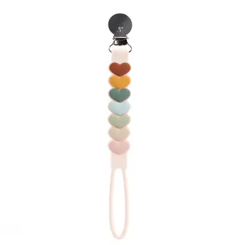 Loulou Lollipop Silicone beadless pacifier clip - sweetheart multi