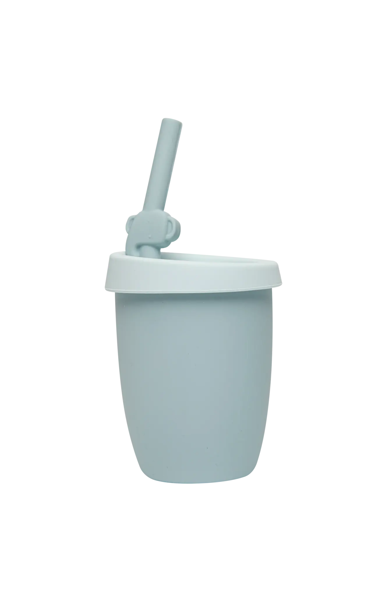Loulou Lollipop Silicone cup with lid and straw - elephant
