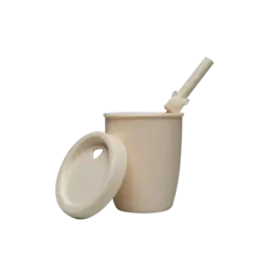 Loulou Lollipop Silicone cup with lid and straw - Llama
