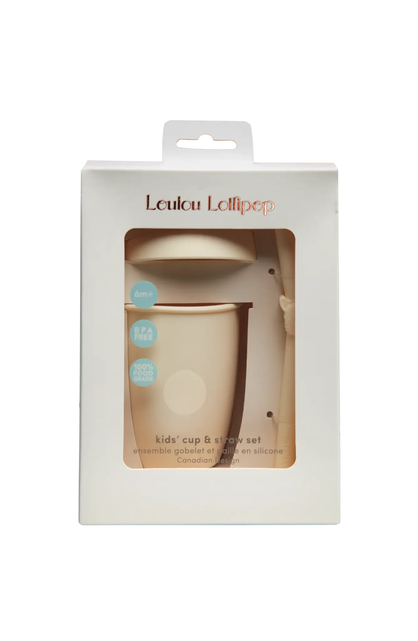 Loulou Lollipop Silicone cup with lid and straw - Llama