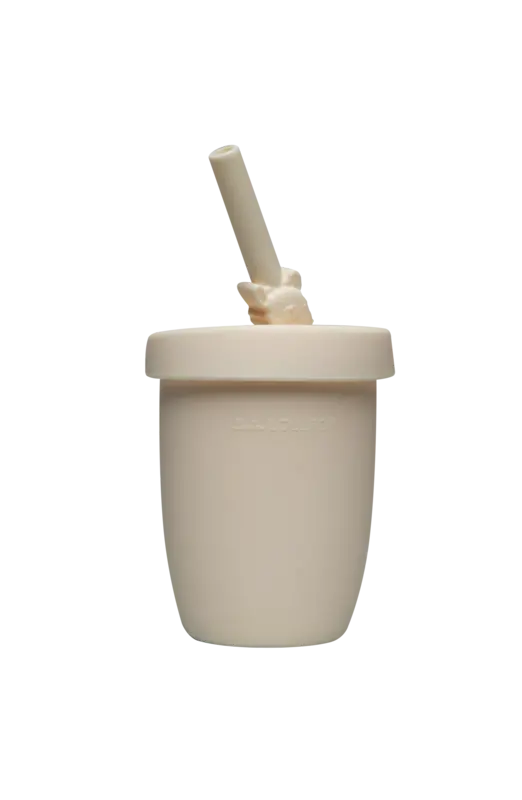Loulou Lollipop Silicone cup with lid and straw - Llama