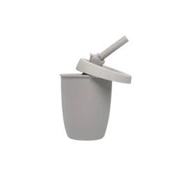 Loulou Lollipop Ensemble gobelet et paille en silicone - rhino