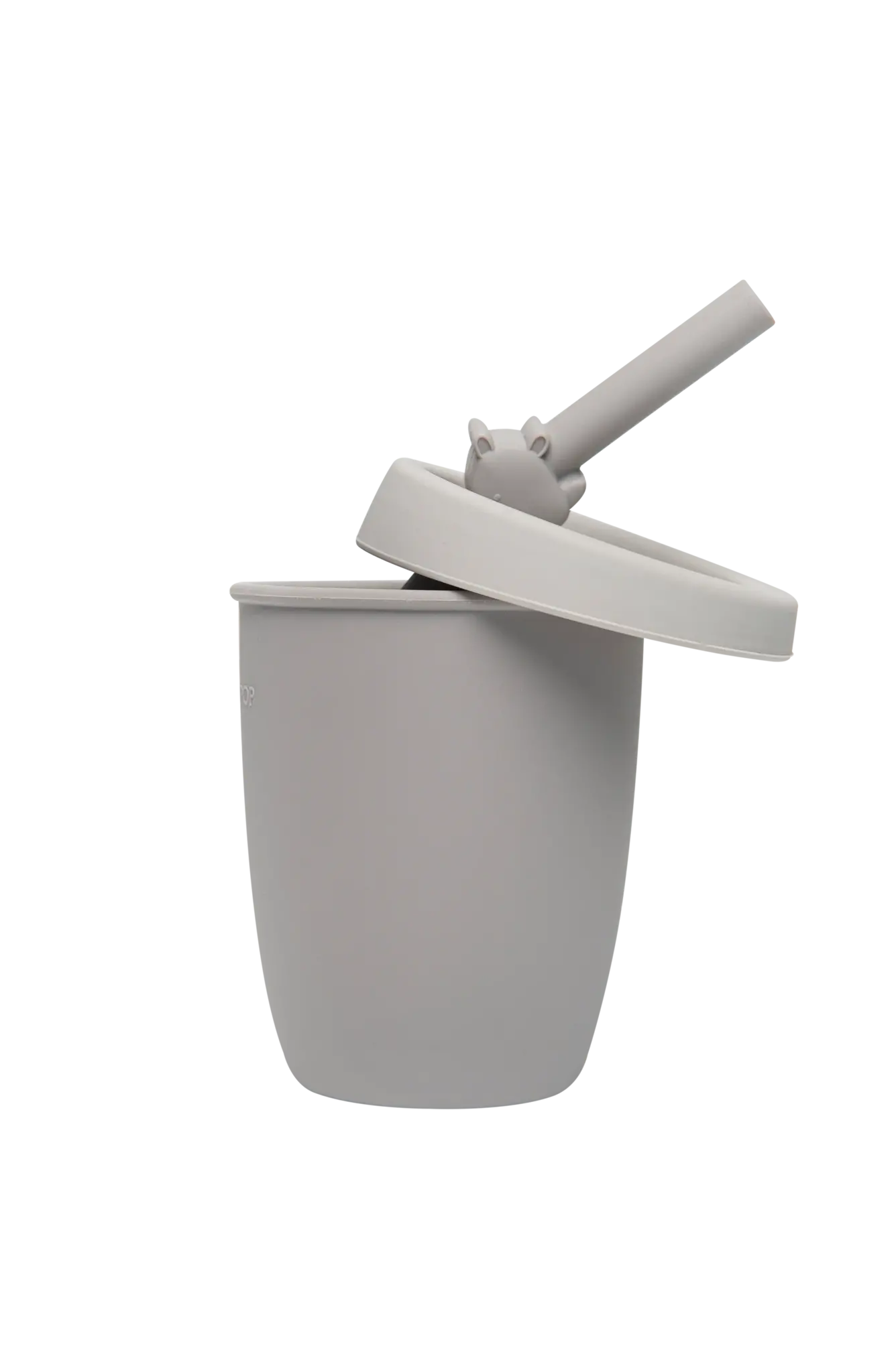 Loulou Lollipop Silicone cup with lid and straw - rhino