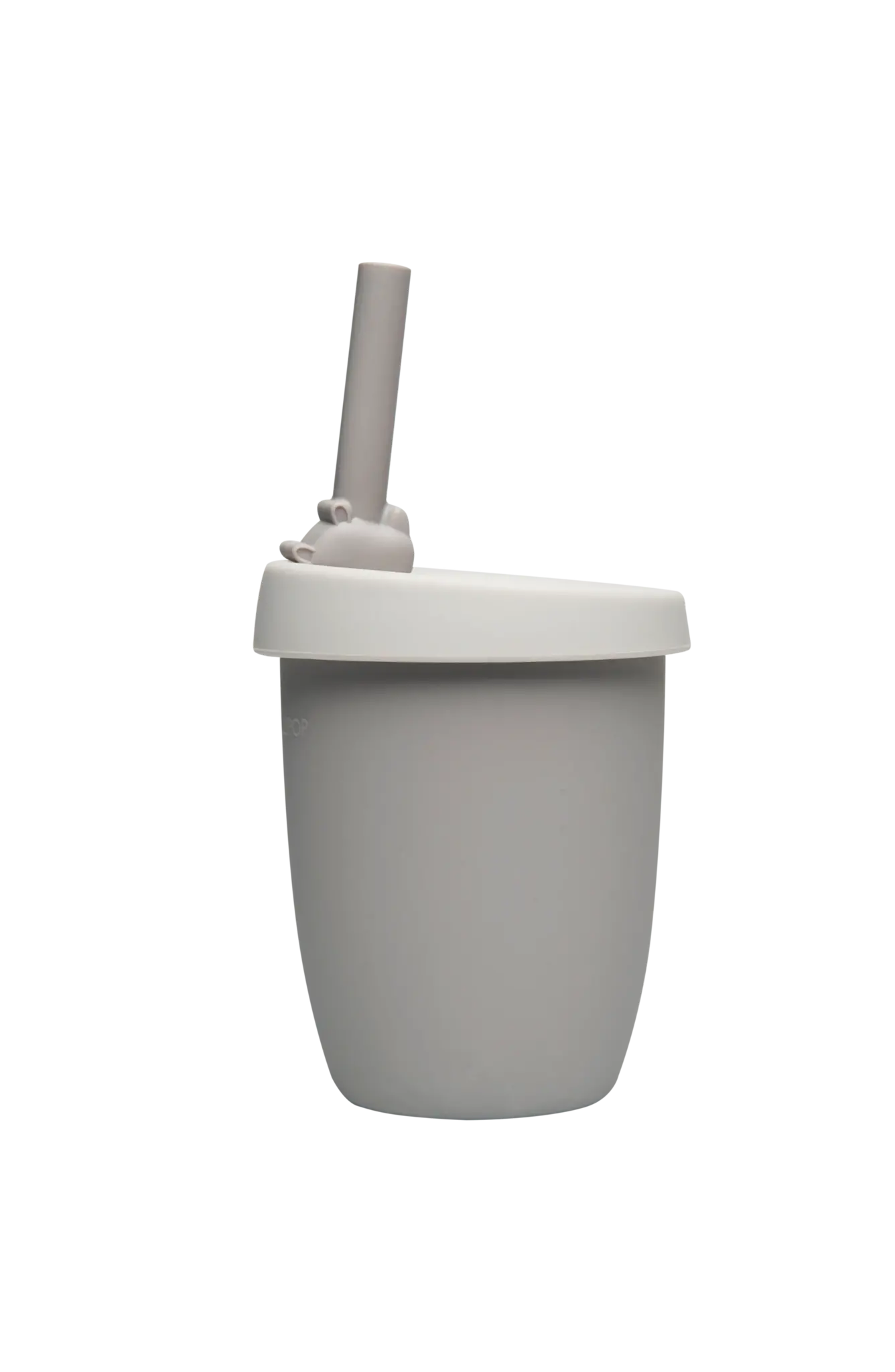 Loulou Lollipop Silicone cup with lid and straw - rhino