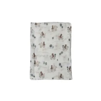 Loulou Lollipop Muslin swaddle - bears on bikes