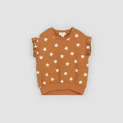 Miles the label Pull à manches courtes bronze à imprimé d'étoiles