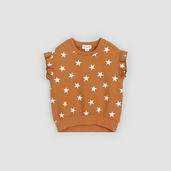 Miles the label Star Spangled Print on Bronze Girls' Sleeveless Sweatshirt
