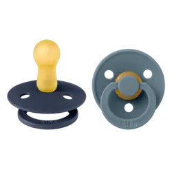 Bibs Set of 2 pacifiers 0-6 months - Deep space / Petrol