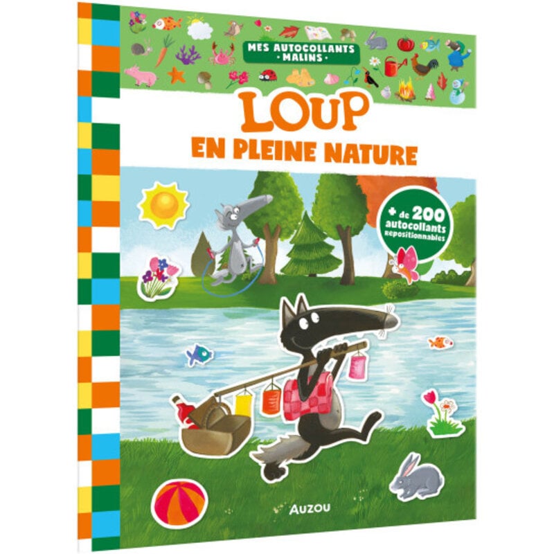 Auzou Loup en pleine nature - Mes autocollants repositionnables