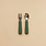 Minika Fork and spoon set with silicone handle - Leaf