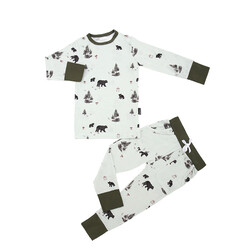 Belan . J Long Sleeve PJ Pocket Jogger Set - Black bears