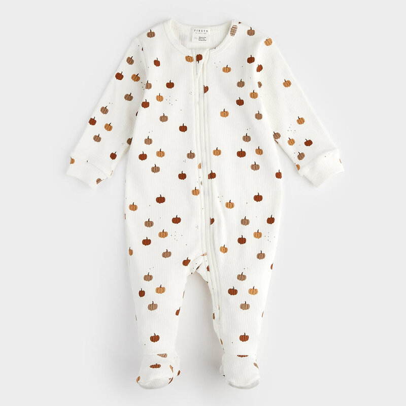 Petit Lem Pumpkin Print on Off-White Sleeper