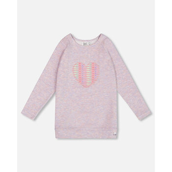 Deux Par Deux Super Soft Tunic With Heart Light Purple Mix (5-6 ans)