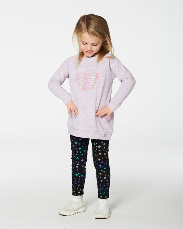 Deux Par Deux Super Soft Tunic With Heart Light Purple Mix (5-6 ans)