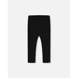 Deux Par Deux Rib Leggings Black (7-10 Y)