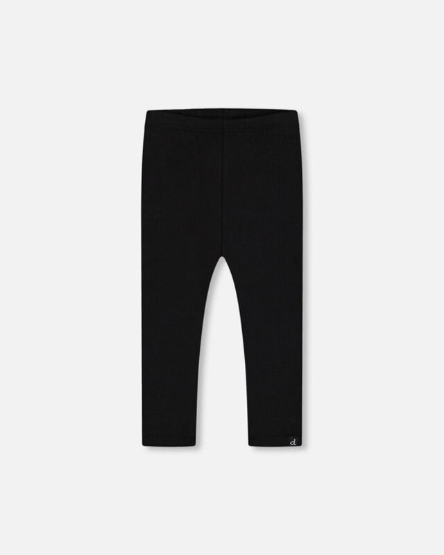 Deux Par Deux Legging Côtelé Noir (7-10 ans)