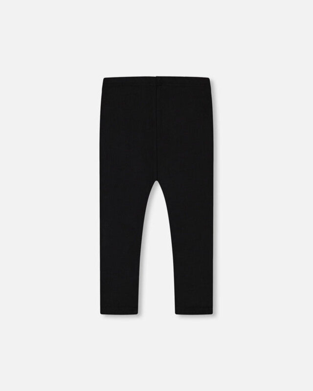 Deux Par Deux Legging Côtelé Noir (7-10 ans)