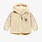 Souris Mini Cream hooded jacket in quilted and plush (6-9M  / 2-3Y)