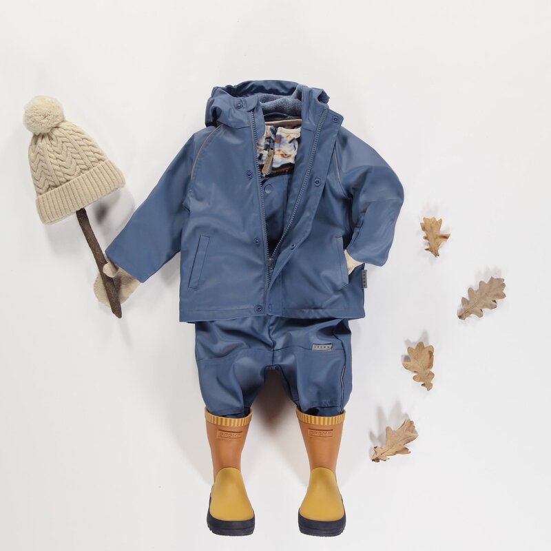 Souris Mini Manteau imperméable bleu en polyuréthane (18-24m / 2-3ans)