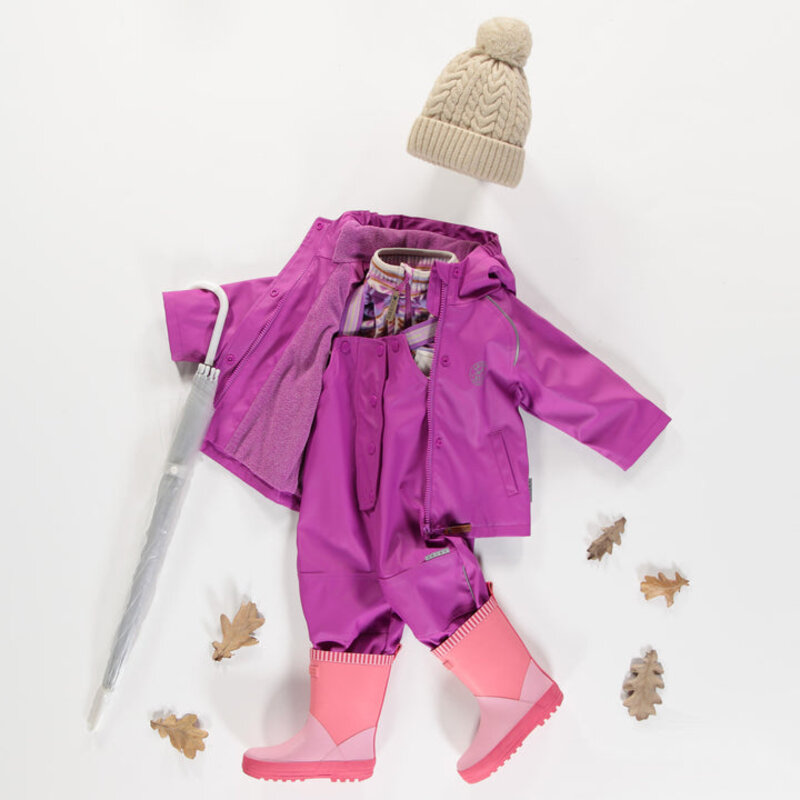 Souris Mini Manteau imperméable mauve en polyuréthane (18-24m / 2-3ans)