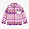 Souris Mini Veste en polar mauve à motifs hivernaux (3-6ans)