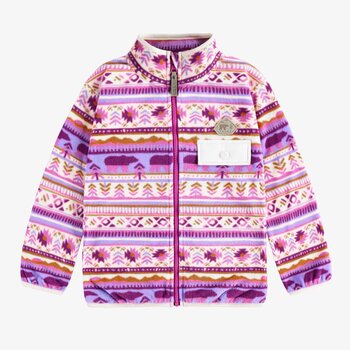 Souris Mini Veste en polar mauve à motifs hivernaux (7-10ans)