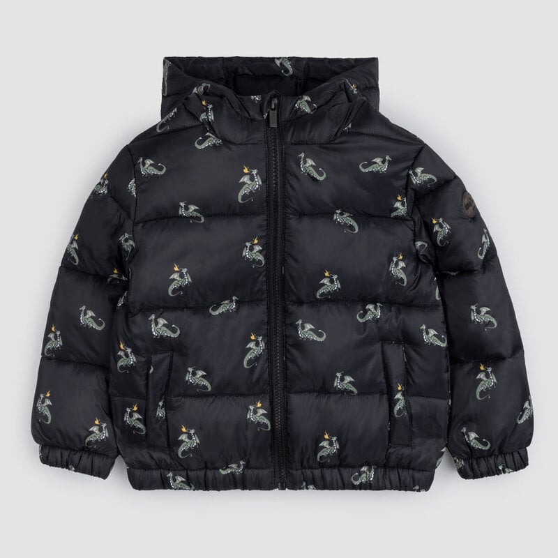 Miles the label Veste pliable noire à imprimé de dragons (2-6ans)