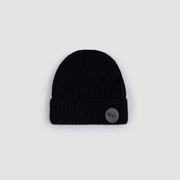 Miles the label Tuque noire en tricot côtelé (2-7ans/8-10ans)