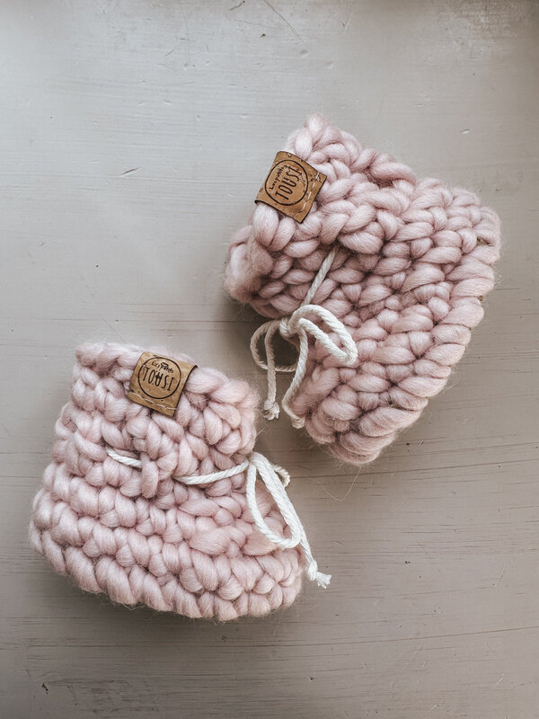 Les Petits Tousi Pantoufles classiques minis - Rose-Ballerine (NB/18-24m)