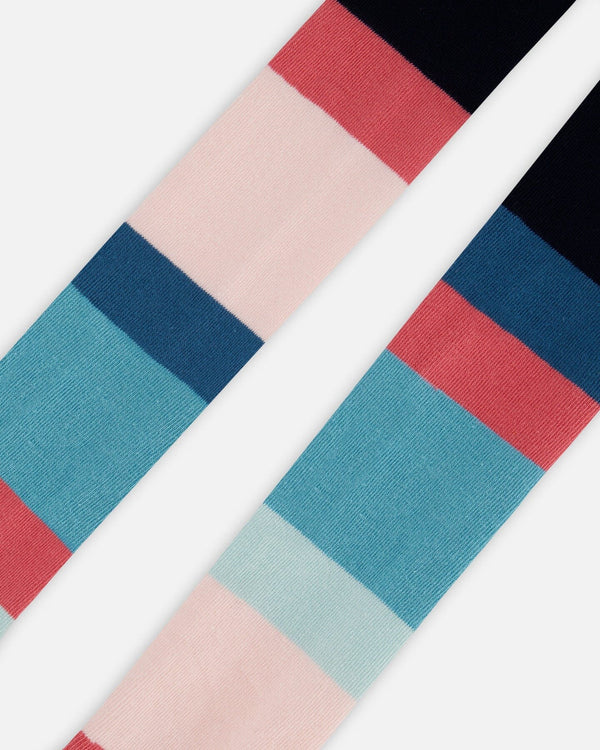 Deux Par Deux Collants à rayures multicolores (5-6ans/10-12ans)