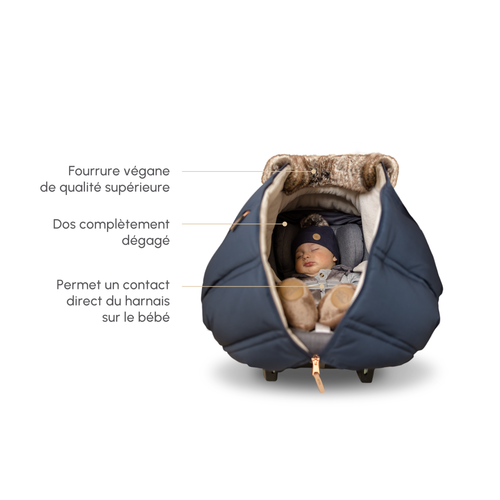 Petit Coulou Winter Car Seat Cover - Onyx Classic Collection
