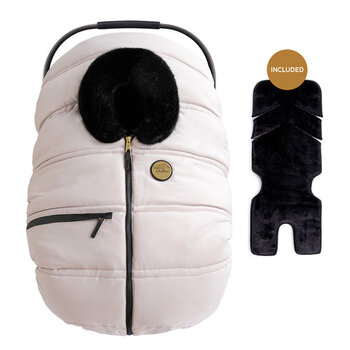 Petit Coulou Luxury Set: 3 seasons car seat cover & Insulated backing - Dune