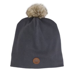Calikids Tuque en coton avec pompon - Iron (9-24mois/6-12ans)