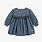 Souris Mini Medium blue denim dress regular and flare fit with long sleeves (0-3m / 12-18m)