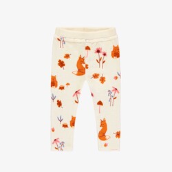 Souris Mini Legging crème à motif de renard en velours (6-9m / 2-3 ans)