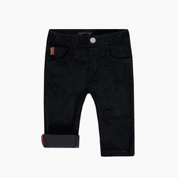 Souris Mini Regular-fit black pants in velvet (6-9m/2-3y)