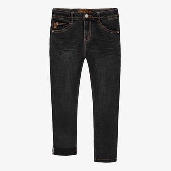 Souris Mini Pantalon noir en denim de coupe étroite avec couture apparentes (7/10ans)