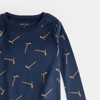 Hockey Stick Print on Blueberry PJ Set Hockey Stick Print on Blueberry PJ Set