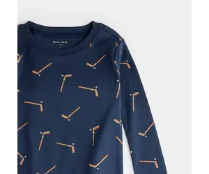 Hockey Stick Print on Blueberry PJ Set Hockey Stick Print on Blueberry PJ Set