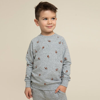 Miles the label Pull gris chiné à imprimé de ballons de football (3-8ans)