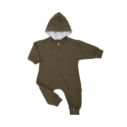 Belan . J Hooded Zipper Jumpsuit - Basil/Pine (6-12m/12-18m)