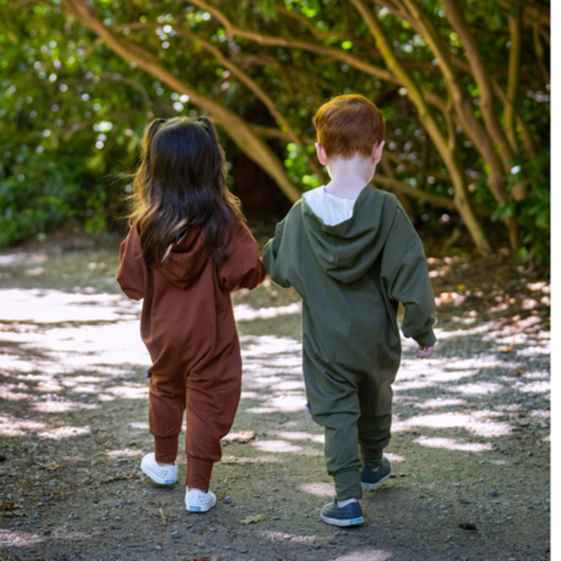 Belan . J Hooded Zipper Jumpsuit - Basil/Pine (6-12m/12-18m)