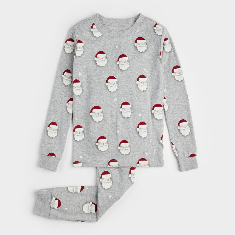 Petit Lem Ensemble pyjama gris chiné à imprimé «Père Noël» (2ans/7ans)