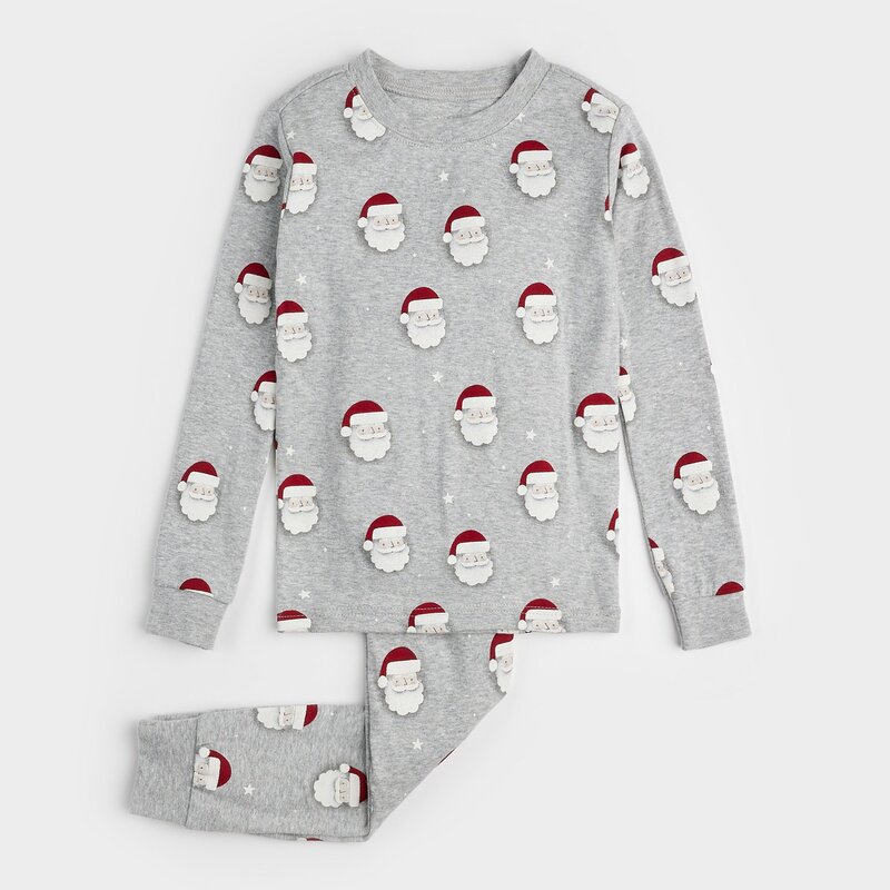 Petit Lem Ensemble pyjama gris chiné à imprimé «Père Noël» (8ans/10ans)