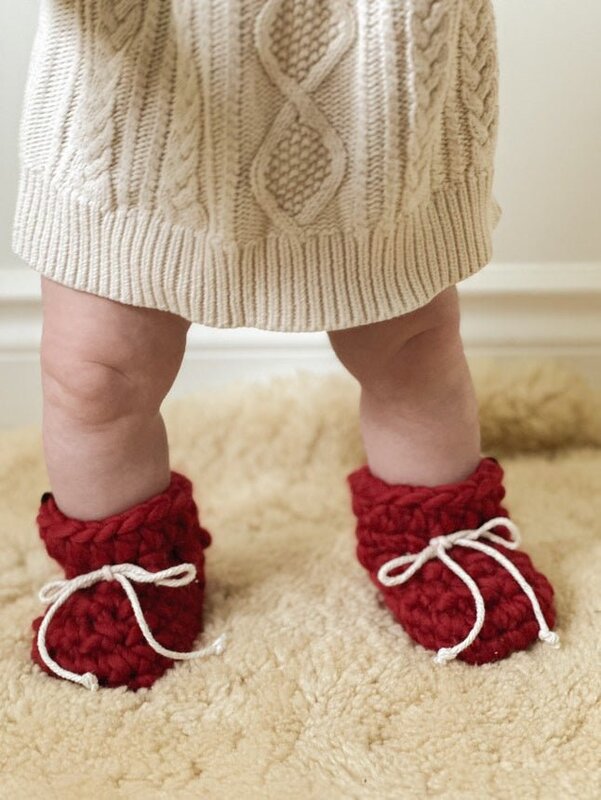 Les Petits Tousi Pantoufles classiques minis - Cerise (NB/18-24mois)