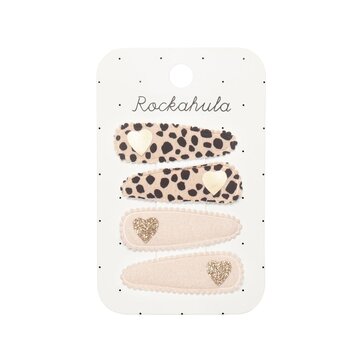 Rockahula Leopard Heart Fabric Clip Set