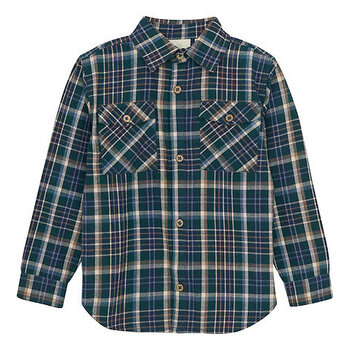 En-fant Chemise à carreaux - Bleu marin et vert fôret (2ans/10ans)
