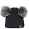 Calikids Tuque en tricot à double pompons - Noir (9-24mois/2-5ans)