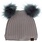 Calikids Double Faux Fur Pom Knit Hat - Cream (9-24m/2-5y)