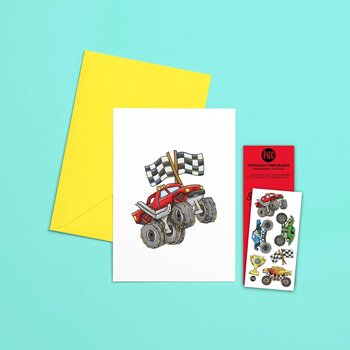Pico Tatoo Inc Carte de souhaits - Camion monstre (comprend 1 tatouage)